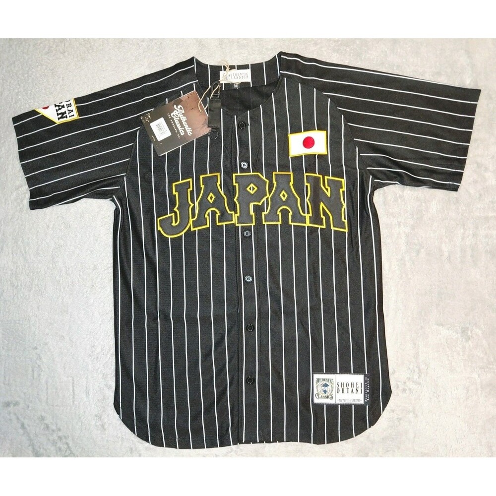 Shohei Ohtani #16 Japan Jersey Black Pinstripe Headgear Classics Medium Baseball